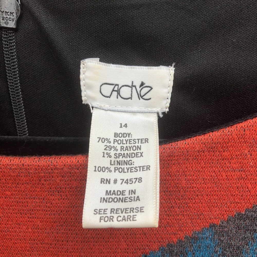 Cache | Chevron Color Block Long Sleeve Midi Dress - image 4